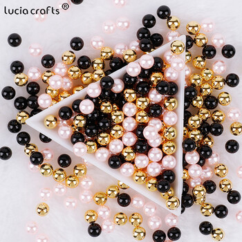 3/4/5/6/8/10mm Χωρίς τρύπα ABS Pearl Bead For Makeup Box Filling Bead Χριστουγεννιάτικα/Ράψιμο ενδυμάτων/Διακόσμηση DIY Crafts V0824