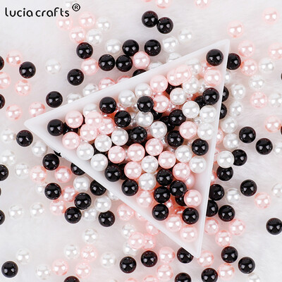 3/4/5/6/8/10mm mărgele de perlă ABS fără găuri pentru cutie de machiaj mărgele de umplere Crăciun/Cusut articole de îmbrăcăminte/Decorare manuală DIY V0824