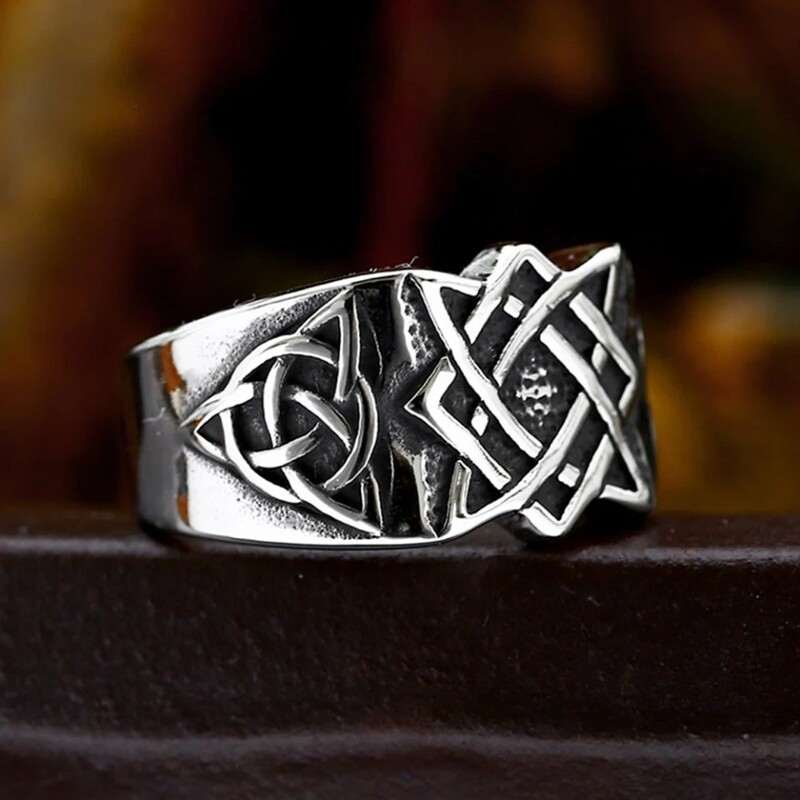 Inele de epocă din oțel inoxidabil 316L Viking Celtic Nod Inele pentru bărbați, femei, slavă, steaua Rusiei, bijuterii cu amuletă de modă, comerț cu ridicata