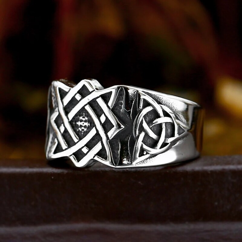 Inele de epocă din oțel inoxidabil 316L Viking Celtic Nod Inele pentru bărbați, femei, slavă, steaua Rusiei, bijuterii cu amuletă de modă, comerț cu ridicata