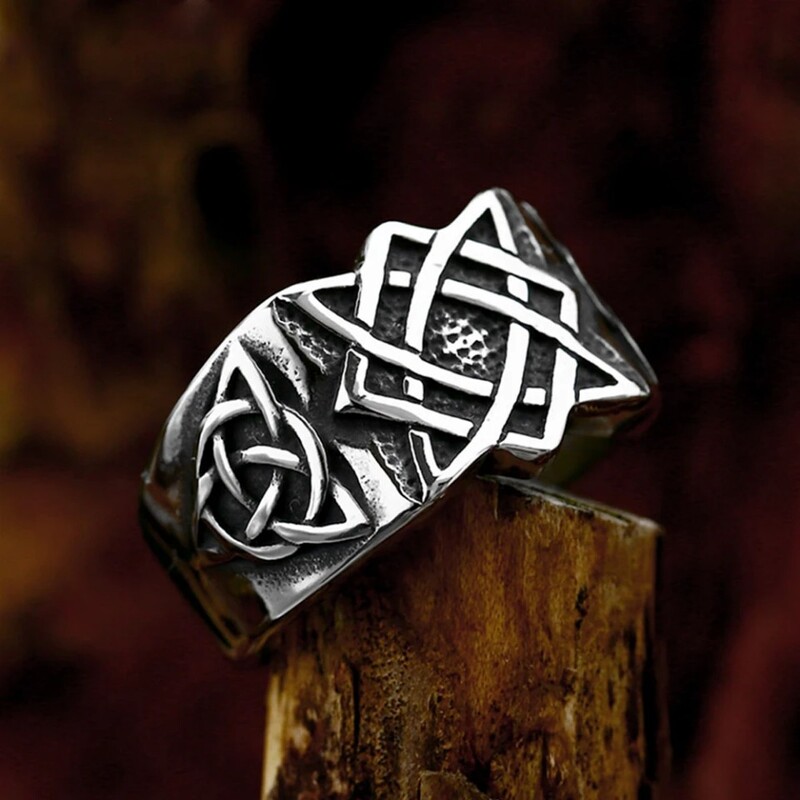 Inele de epocă din oțel inoxidabil 316L Viking Celtic Nod Inele pentru bărbați, femei, slavă, steaua Rusiei, bijuterii cu amuletă de modă, comerț cu ridicata