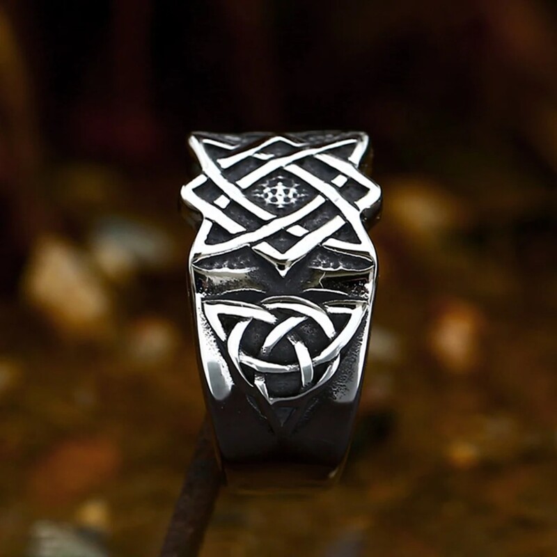 Inele de epocă din oțel inoxidabil 316L Viking Celtic Nod Inele pentru bărbați, femei, slavă, steaua Rusiei, bijuterii cu amuletă de modă, comerț cu ridicata