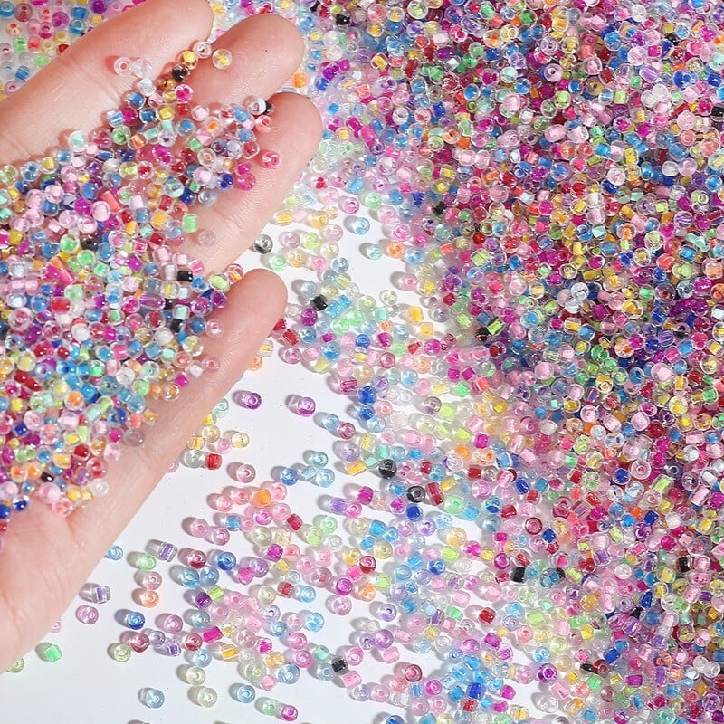 Nové 3mm 500ks farbené ryžové korálky, sklenené korálky, ručne vyrobené DIY šperky, domáce náušnice, strapce, voľné korálky