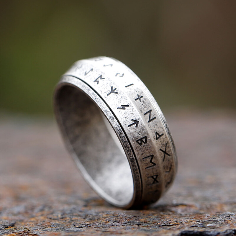 2024 NOVÉ otočné pánske prstene z nehrdzavejúcej ocele 316L, retro Odin Viking runa pre tínedžerov, PRSTEN, amulet, módny darček, šperky