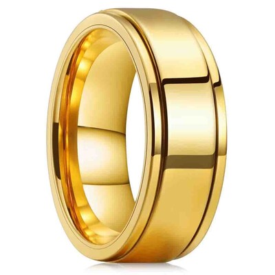 Неръждаема стомана Anxiety Fidget Spinner пръстени за мъже Готини пънк въртящи се въртящи се пръстени за мъже Антистрес брачна лента Бижута