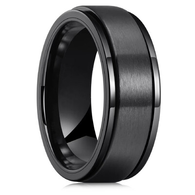 Неръждаема стомана Anxiety Fidget Spinner пръстени за мъже Готини пънк въртящи се въртящи се пръстени за мъже Антистрес брачна лента Бижута