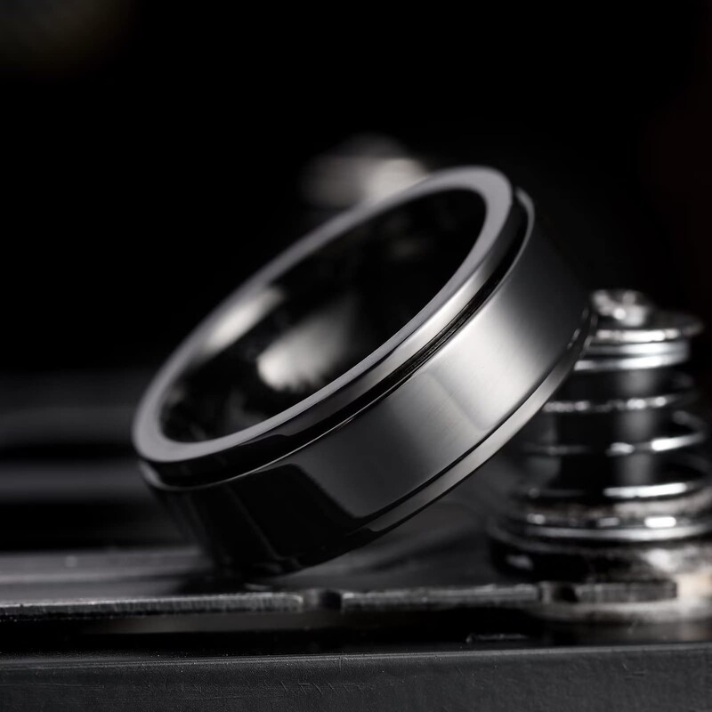 Неръждаема стомана Anxiety Fidget Spinner пръстени за мъже Готини пънк въртящи се въртящи се пръстени за мъже Антистрес брачна лента Бижута