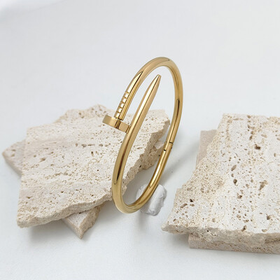 Divatos köröm aranyozott rozsdamentes acél karkötő, igazi szerelem zár víztégla ékszerek, ajándékok nőknek