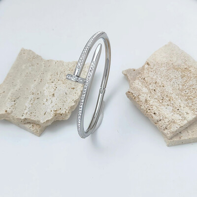 Divatos köröm aranyozott rozsdamentes acél karkötő, igazi szerelem zár víztégla ékszerek, ajándékok nőknek