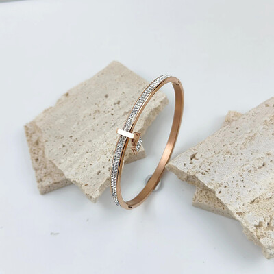 Divatos köröm aranyozott rozsdamentes acél karkötő, igazi szerelem zár víztégla ékszerek, ajándékok nőknek