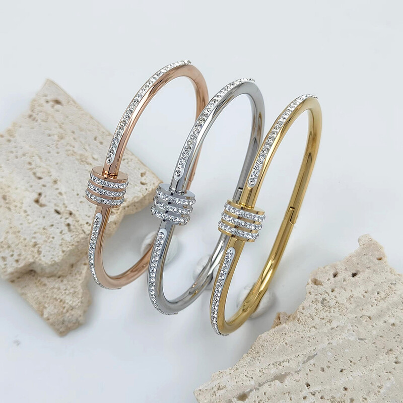 Divatos köröm aranyozott rozsdamentes acél karkötő, igazi szerelem zár víztégla ékszerek, ajándékok nőknek