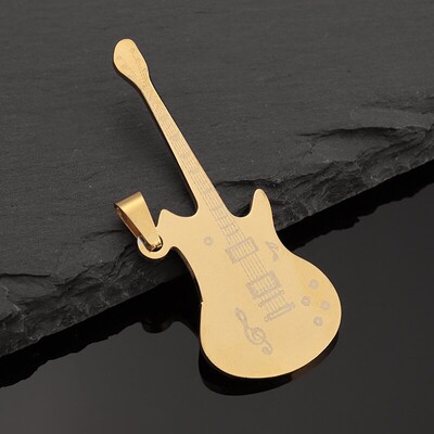 Nerūdijančio plieno Muzika, gitara, pakabukas, karoliai, muzikantas, vyriškas, moteriškas pankrokas, hiphopas, rokas, muzikos instrumentai, papuošalai, aksesuarai
