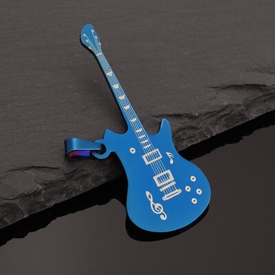 Nerūdijančio plieno Muzika, gitara, pakabukas, karoliai, muzikantas, vyriškas, moteriškas pankrokas, hiphopas, rokas, muzikos instrumentai, papuošalai, aksesuarai