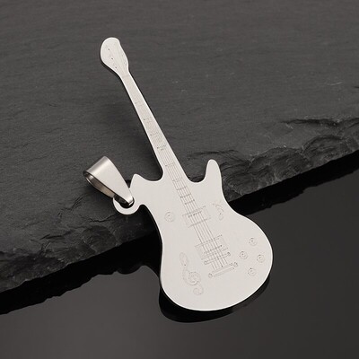 Nerūdijančio plieno Muzika, gitara, pakabukas, karoliai, muzikantas, vyriškas, moteriškas pankrokas, hiphopas, rokas, muzikos instrumentai, papuošalai, aksesuarai