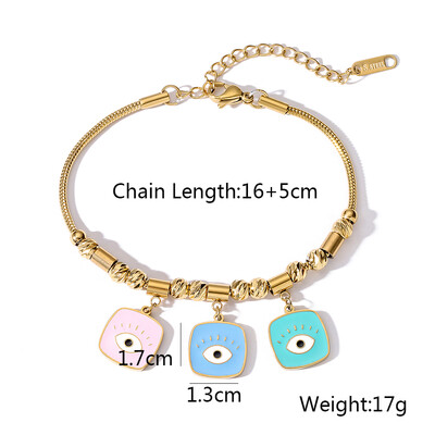 316L nerūdijančio plieno žavinga apyrankė moterims, kubinio cirkonio mėlynos spalvos blogio akies apyrankė ponios vakarėlio atostogų papuošalų dovana