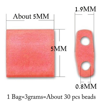 TD γυάλινες χάντρες Ιαπωνικές χάντρες Miyuki TL/Tila 5x5x1,9mm Μέγεθος DIY Γυναικείο στήριγμα Boho Δημοφιλείς Χαλαρές Χάντρες 3 γραμμάρια/τσάντα