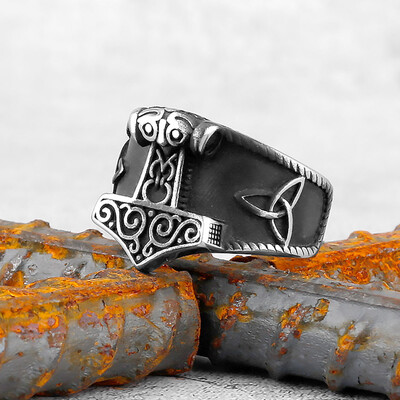 Vikinški prsten od nehrđajućeg čelika Sidro Kompas Drvo života Nordijski Viking Runa Vuk Muški i ženski Prsten Nakit za dečka kao poklon