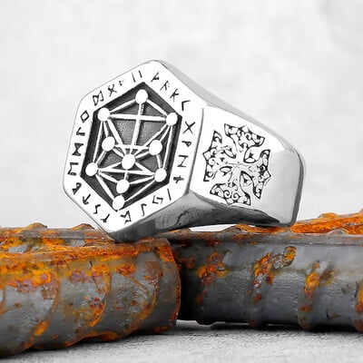 Vikinški prsten od nehrđajućeg čelika Sidro Kompas Drvo života Nordijski Viking Runa Vuk Muški i ženski Prsten Nakit za dečka kao poklon