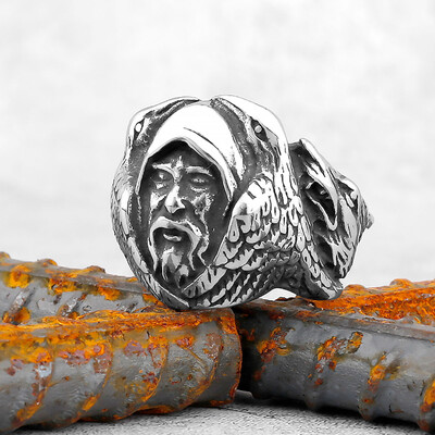 Vikinški prsten od nehrđajućeg čelika Sidro Kompas Drvo života Nordijski Viking Runa Vuk Muški i ženski Prsten Nakit za dečka kao poklon