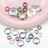 Tarpvalstybinis kelių dydžių didelis skylių apskritimas angelo žiedas Spalvoti stiklo karoliukai pasidaryk papuošalai Aksesuarai Nagų dailė Auskarai Priedai...