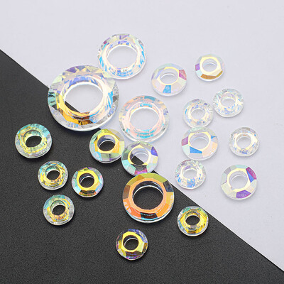 Tarpvalstybinis kelių dydžių didelis skylių apskritimas angelo žiedas Spalvoti stiklo karoliukai pasidaryk papuošalai Aksesuarai Nagų dailė Auskarai Priedai...
