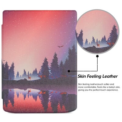 PocketBook 743 InkPad Color 2, InkPad 4 PU bőr puha tok 7,8 hüvelykes e-könyv olvasó borítóhoz Auto Sleep Wake PB743 Shell Funda