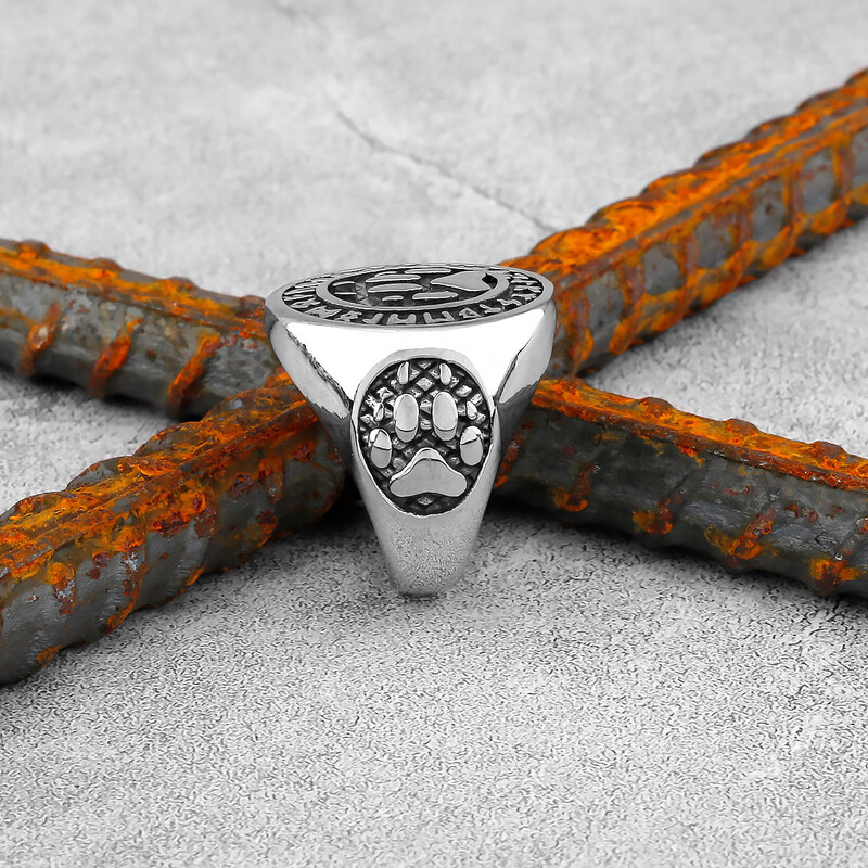 skandináv mitológia rúnagyűrű Viking medvemancs rozsdamentes acél férfi gyűrűk punk hip hop rock férfi barátoknak ékszer ajándék nagykereskedés