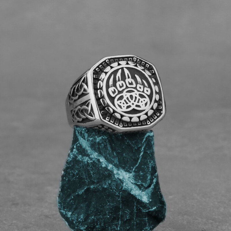 Vikingo vilko nagų runos žiedas vyrams ir moterims Norvegijos rune Bear letena amuleto žiedas nerūdijančio plieno skandinaviški papuošalai didmeninė prekyba