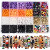 1 Kutija Perle od polimerske gline Staklene perle Akrilne perle slova Za DIY Sretan Božić/Noć vještica Poklon za šivanje Ukrasna perla Z0220