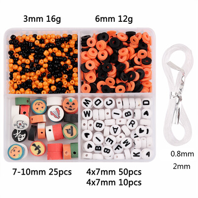 1 Kutija Perle od polimerske gline Staklene perle Akrilne perle slova Za DIY Sretan Božić/Noć vještica Poklon za šivanje Ukrasna perla Z0220