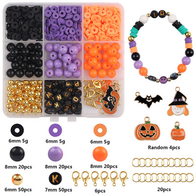 1 Kutija Perle od polimerske gline Staklene perle Akrilne perle slova Za DIY Sretan Božić/Noć vještica Poklon za šivanje Ukrasna perla Z0220