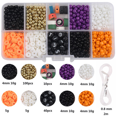 1 Kutija Perle od polimerske gline Staklene perle Akrilne perle slova Za DIY Sretan Božić/Noć vještica Poklon za šivanje Ukrasna perla Z0220