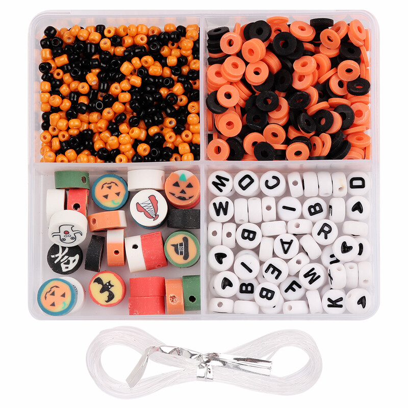 1 Kutija Perle od polimerske gline Staklene perle Akrilne perle slova Za DIY Sretan Božić/Noć vještica Poklon za šivanje Ukrasna perla Z0220