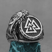 Viking Valknut prsten od nehrđajućeg čelika, muški amulet s runom vrana, punk hip-hop, modni ručno rađeni butik prsten, nakit, poklon