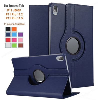 Tok Lenovo Tab M11 P11 Pro 11.5 2nd 11.2 Plus M10 10.1 Plus 10.6 10.3 Xiaoxin pad 10.6 M9 M8 360 forgó állvány burkolatához Funda
