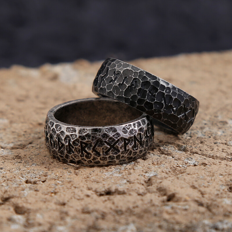 Novo vintage nordijsko vikinško prstenje s runama od nehrđajućeg čelika za muškarce, žene, punk biciklisti, modni jednostavni prsten s amuletom, nakit, darovi, veleprodaja