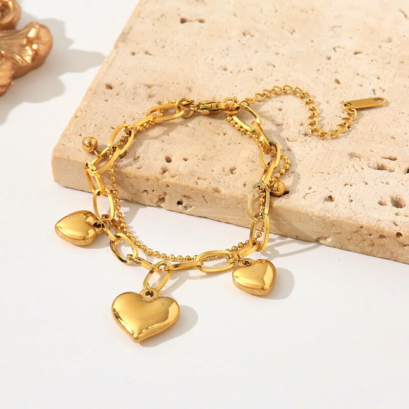 GANEMLY 316L nerūsējošā tērauda sirds šarmu rokassprādze sievietēm vīriešiem modes jauna ūdensnecaurlaidīga plaukstas ķēde rotaslietas draugam dāvanu ballīte