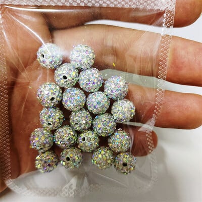 Kvalitné 10 mm všetky farby 7-radové sklenené kamienky 2 dierky hlinené Shamballa korálky na náramok s príveskom, šperky, doplnky, DIY