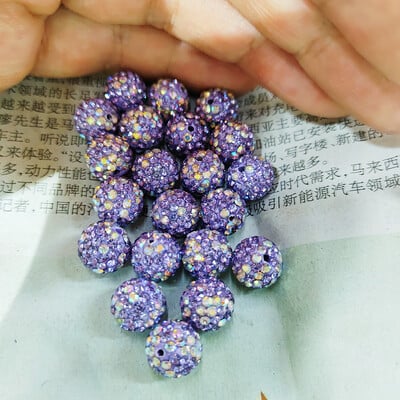 Kvalitné 10 mm všetky farby 7-radové sklenené kamienky 2 dierky hlinené Shamballa korálky na náramok s príveskom, šperky, doplnky, DIY