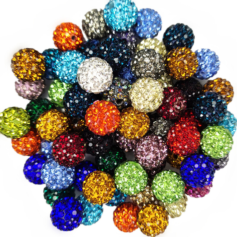 Kvalitné 10 mm všetky farby 7-radové sklenené kamienky 2 dierky hlinené Shamballa korálky na náramok s príveskom, šperky, doplnky, DIY
