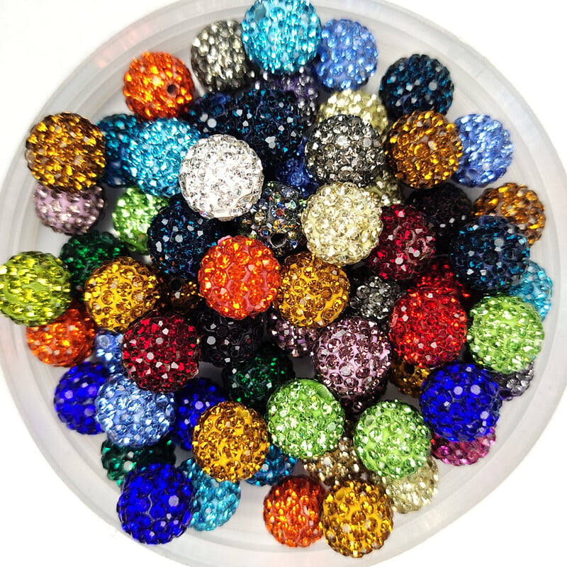 Kvalitné 10 mm všetky farby 7-radové sklenené kamienky 2 dierky hlinené Shamballa korálky na náramok s príveskom, šperky, doplnky, DIY