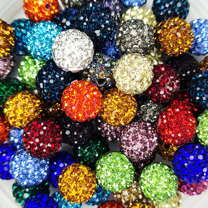 Kvalitné 10 mm všetky farby 7-radové sklenené kamienky 2 dierky hlinené Shamballa korálky na náramok s príveskom, šperky, doplnky, DIY