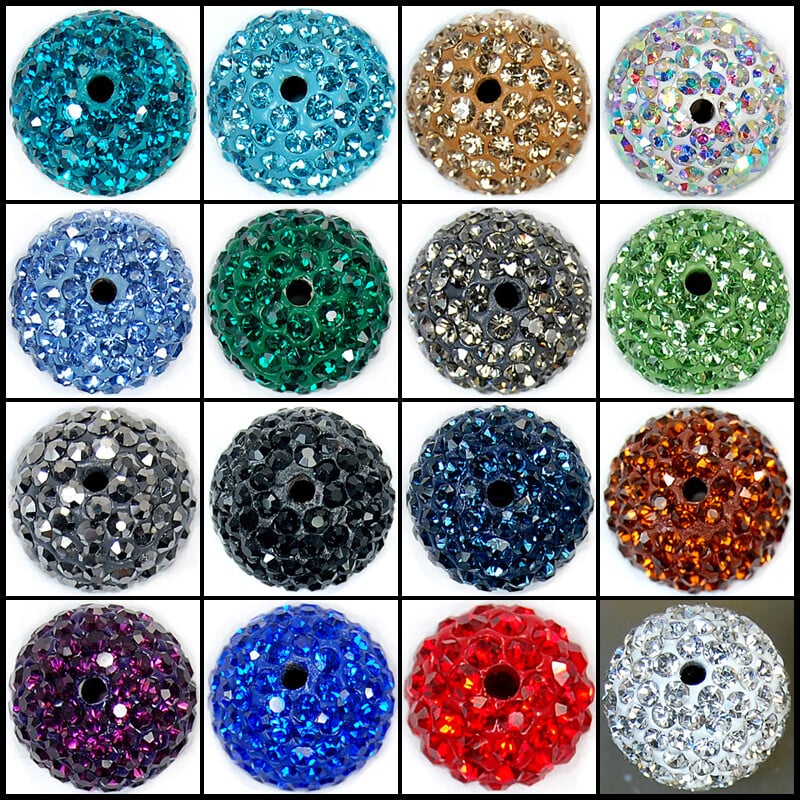 Kvalitné 10 mm všetky farby 7-radové sklenené kamienky 2 dierky hlinené Shamballa korálky na náramok s príveskom, šperky, doplnky, DIY