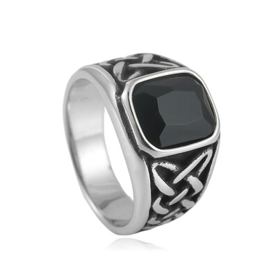 Μόδα Vintage Nordic Vikings Knot Rune Rings για Άντρες Γυναικεία Ανοξείδωτο Τετράγωνο Κόκκινο Πέτρινο Δαχτυλίδι Δώρα Κοσμήματα Χονδρική