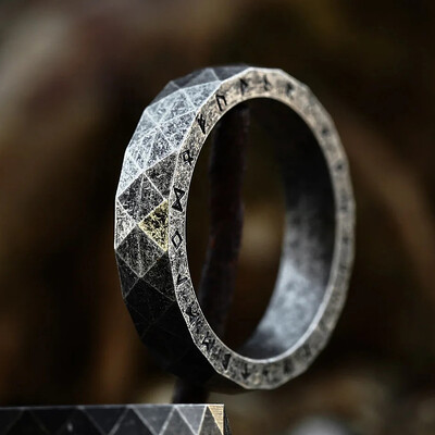 Nordijski retro vikinški prsten s runama za muškarce od nehrđajućeg čelika, vikinški amuletski prsten, jednostavan modni nakit male veličine, pokloni Dropshipping