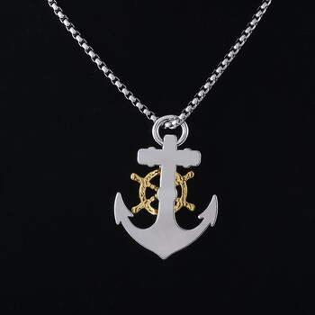 Ανδρικό Vintage κολιέ Navy Pirate Anchor Κρεμαστό πλοίο Rudder Punk Jewelry Δώρο