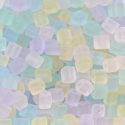 Aproximativ 50 buc sticlă mată, cuburi de zahăr, mărgele de orez, mărgele vrac, bricolaj realizat manual pentru bijuterii, brățări, îmbrăcăminte, accesorii, mate