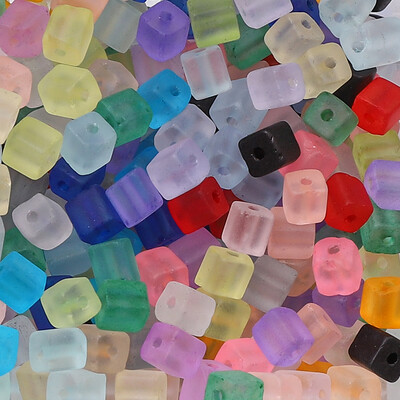 Aproximativ 50 buc sticlă mată, cuburi de zahăr, mărgele de orez, mărgele vrac, bricolaj realizat manual pentru bijuterii, brățări, îmbrăcăminte, accesorii, mate