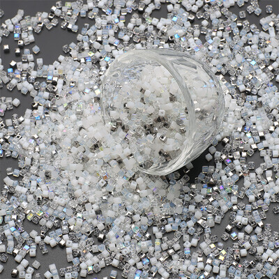 3/4/6 mm-es szögletes gyöngy színű vegyes színű gradiens üveggyöngy DIY kiegészítő karkötő mobiltelefon lánc tartozék