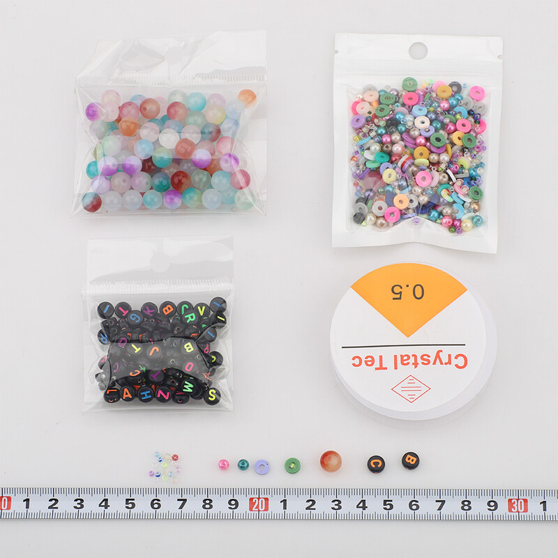 DIY farebné polymérové hlinené sklenené korálky akrylové písmenové korálky na výrobu náramkov, sada na výrobu šperkov, darčeky na narodeninovú oslavu